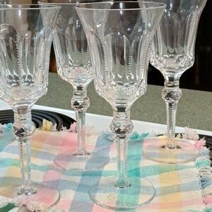 Set of 6 Ajka Crystal wine, wedding or fancy goblets, glasses